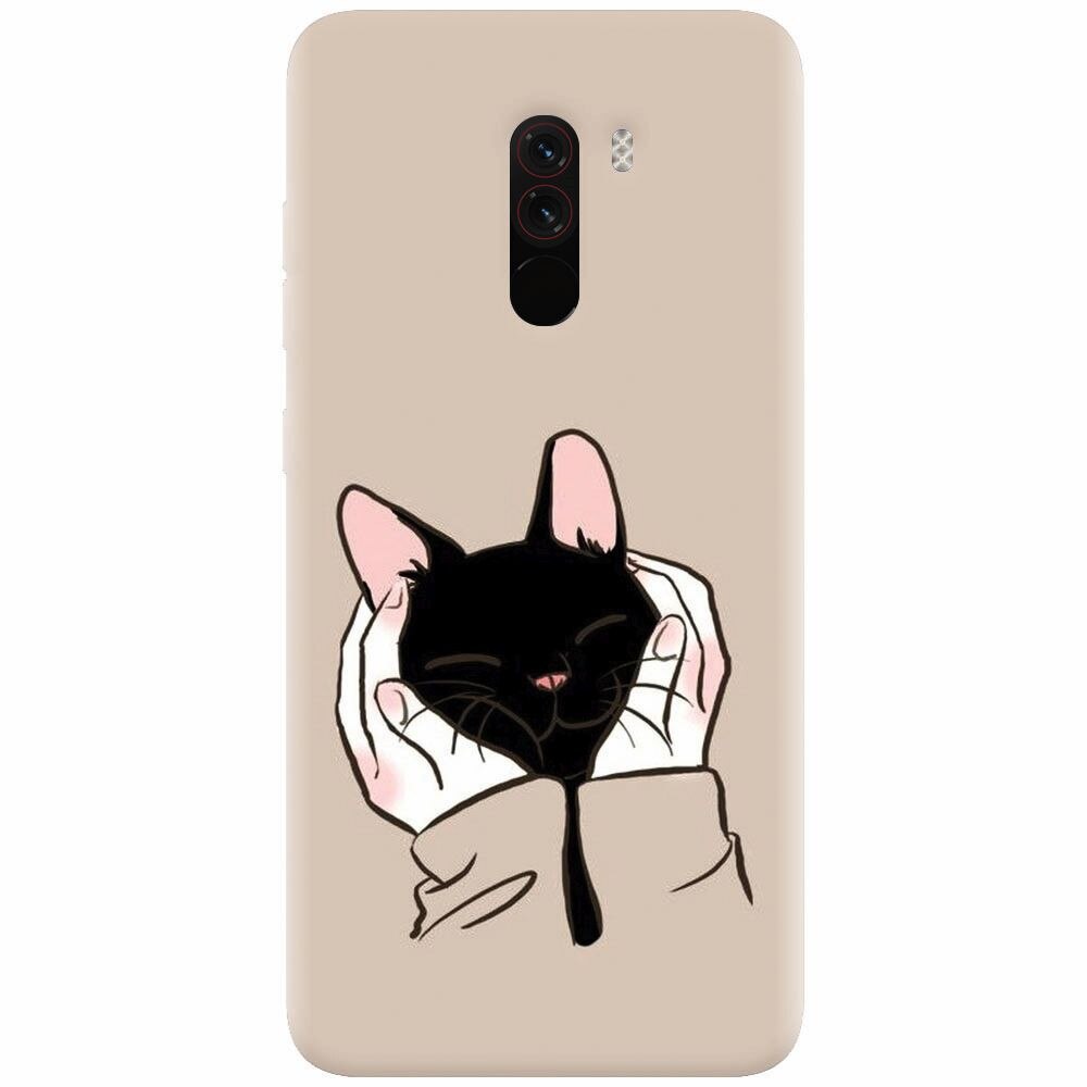 Husa silicon pentru Xiaomi Pocophone F1, Th Black Cat In Hands