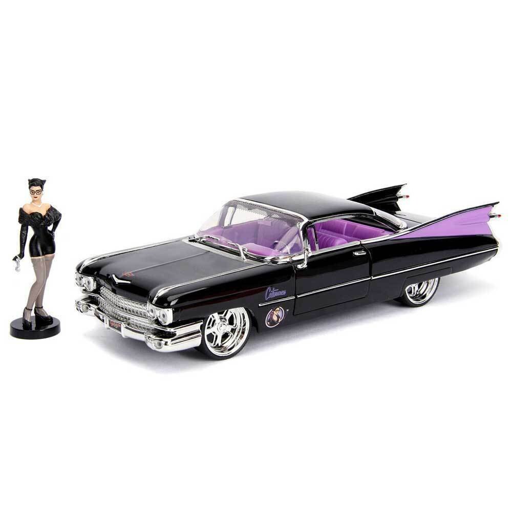 Figurina DC Bombshells Diecast Model Hollywood Rides 1959 Cadillac cu Figurina Catwoman
