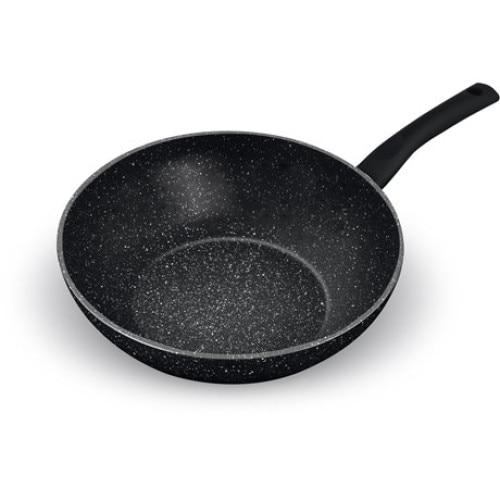 Tigaie Wok LT1144, Aluminiu, 28 cm, Negru