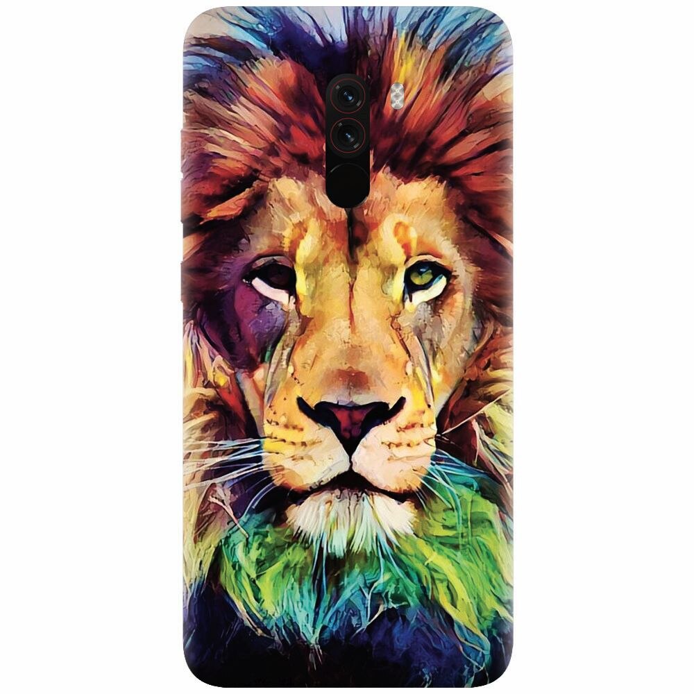 Husa silicon pentru Xiaomi Pocophone F1, Colorfull Lion
