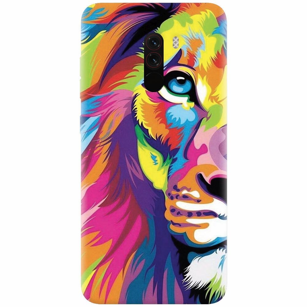 Husa silicon pentru Xiaomi Pocophone F1, Colorfull Lion 002