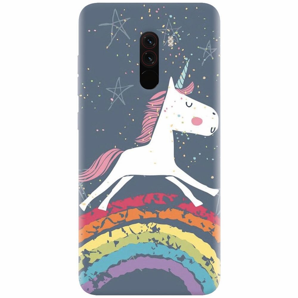 Husa silicon pentru Xiaomi Pocophone F1, Unicorn Rainbow