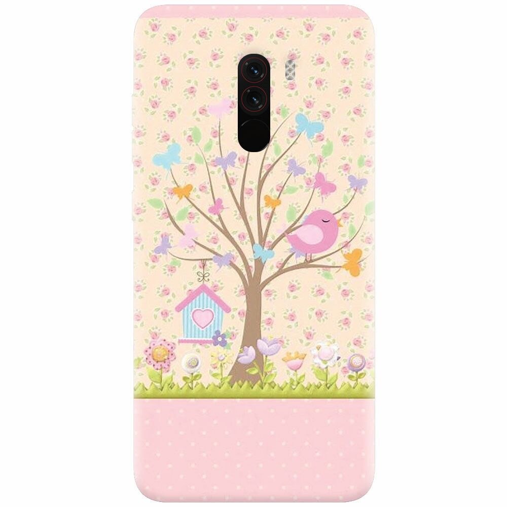 Husa silicon pentru Xiaomi Pocophone F1, Cute Birdhouse