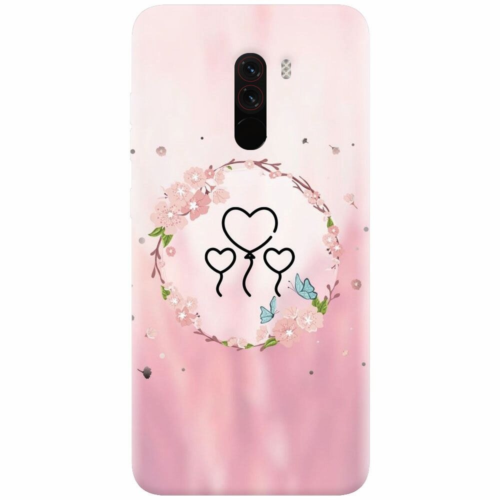 Husa silicon pentru Xiaomi Pocophone F1, Heart Baloons