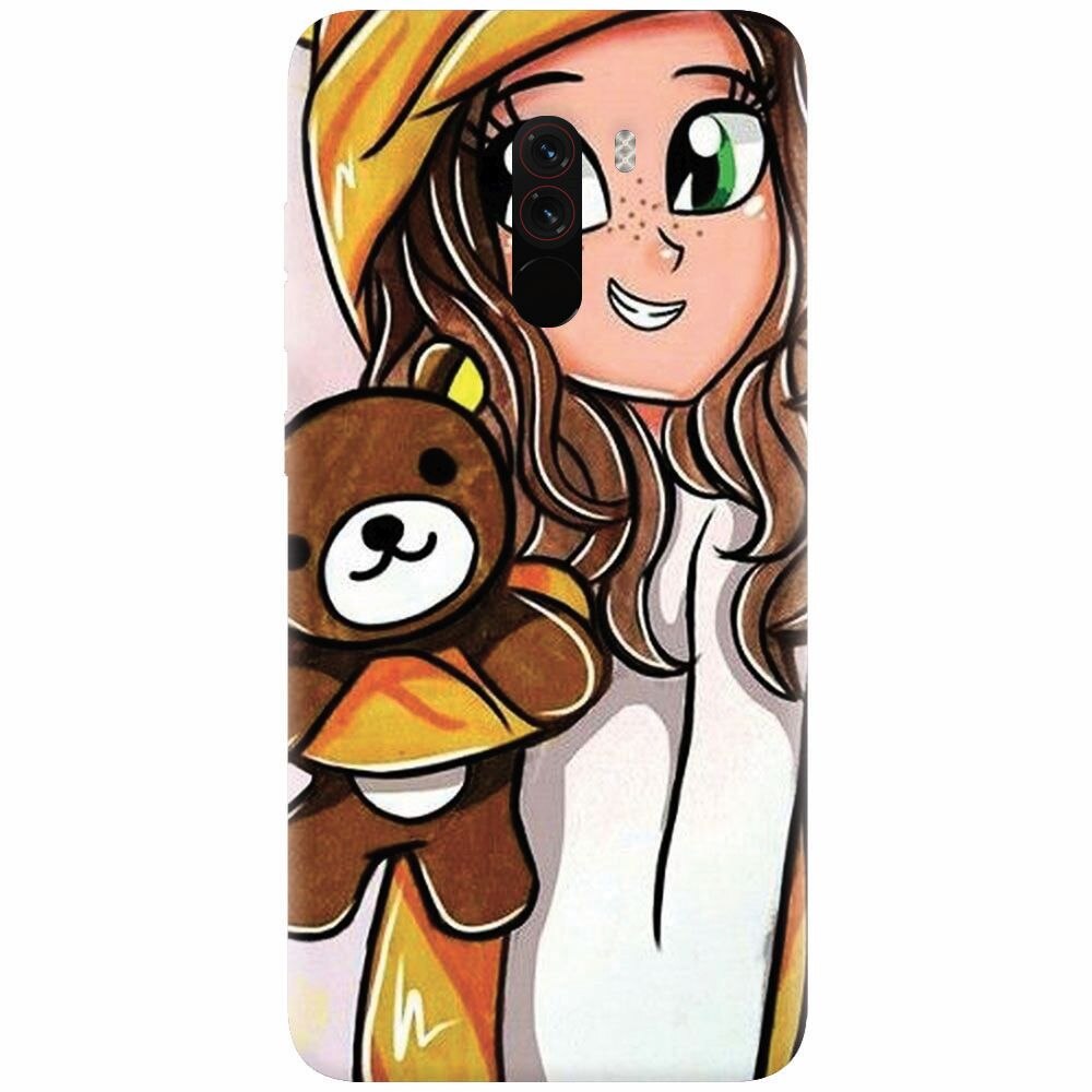 Husa silicon pentru Xiaomi Pocophone F1, Girl With Little Bear
