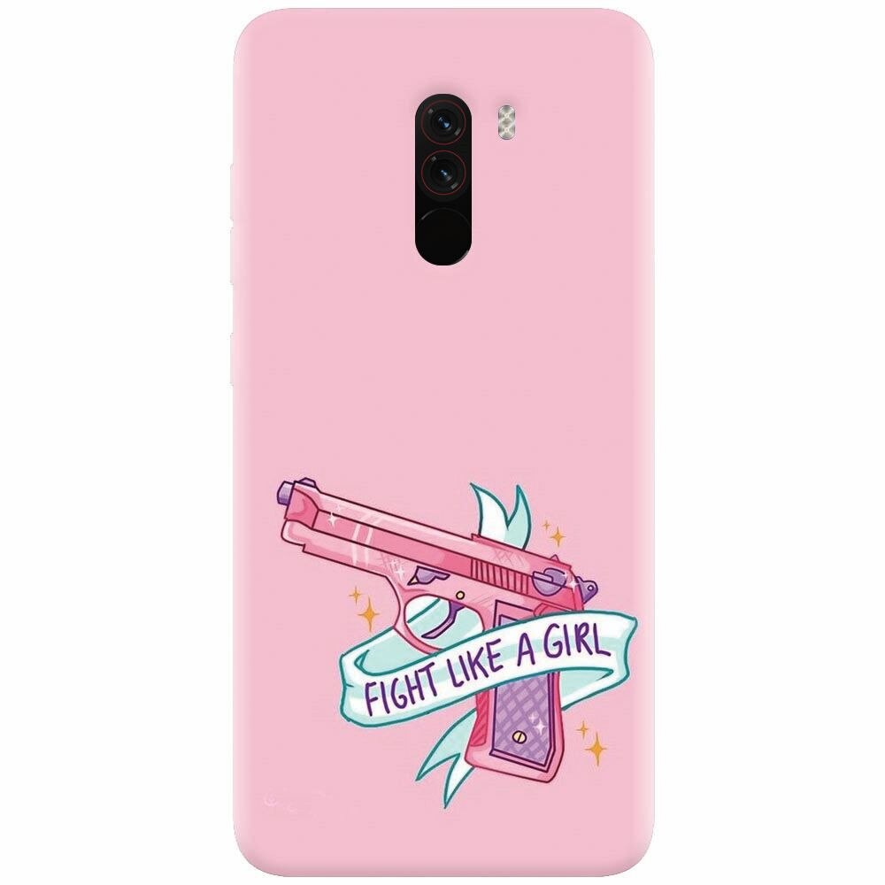 Husa silicon pentru Xiaomi Pocophone F1, Fight Like A Girl