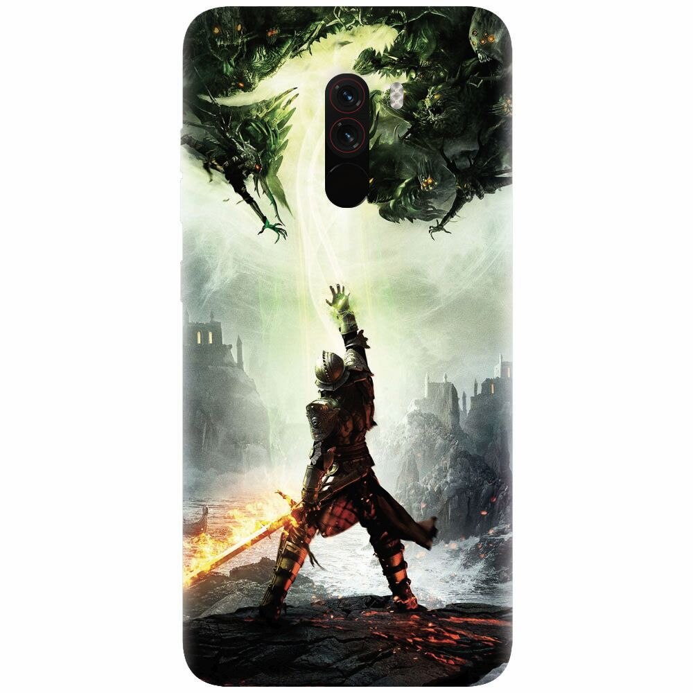 Husa silicon pentru Xiaomi Pocophone F1, Green Dragon