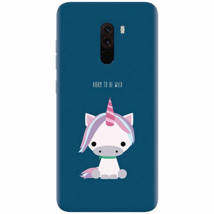 Husa silicon pentru Xiaomi Pocophone F1, Horn To Be Wild Cute Unicorn