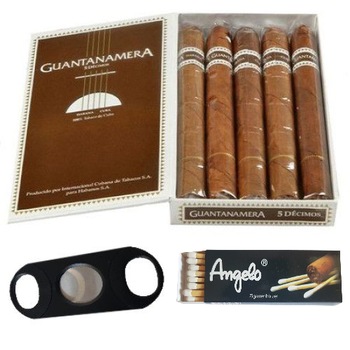 Set 5 Trabucuri Guantanamera Decimos 100 % cubanez plus cutter trabucuri plus chibrituri pentru trabucuri Set 5 Trabucuri Guantanamera Decimos 100 % cubanez plus cutter trabucuri plus chibrituri pentru trabucuri