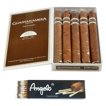 Set 10 Trabucuri Guantanamera Decimos 100 % cubanez plus chibrituri pentru trabucuri Set 10 Trabucuri Guantanamera Decimos 100 % cubanez plus chibrituri pentru trabucuri