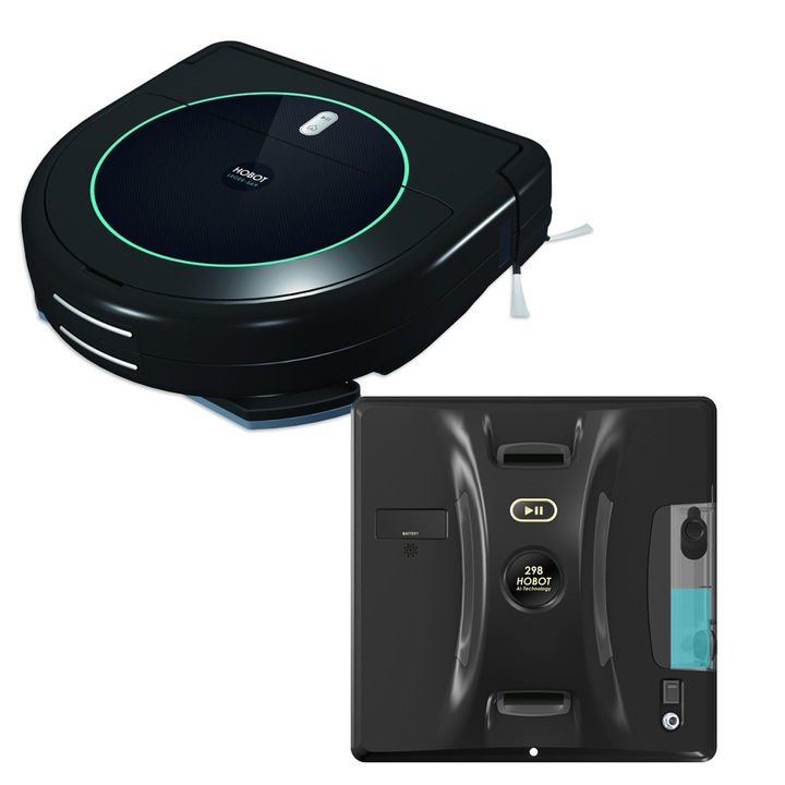 Set Aspirator robot Hobot Legee 669+Robot curatare geamuri Hobot 298-Negru