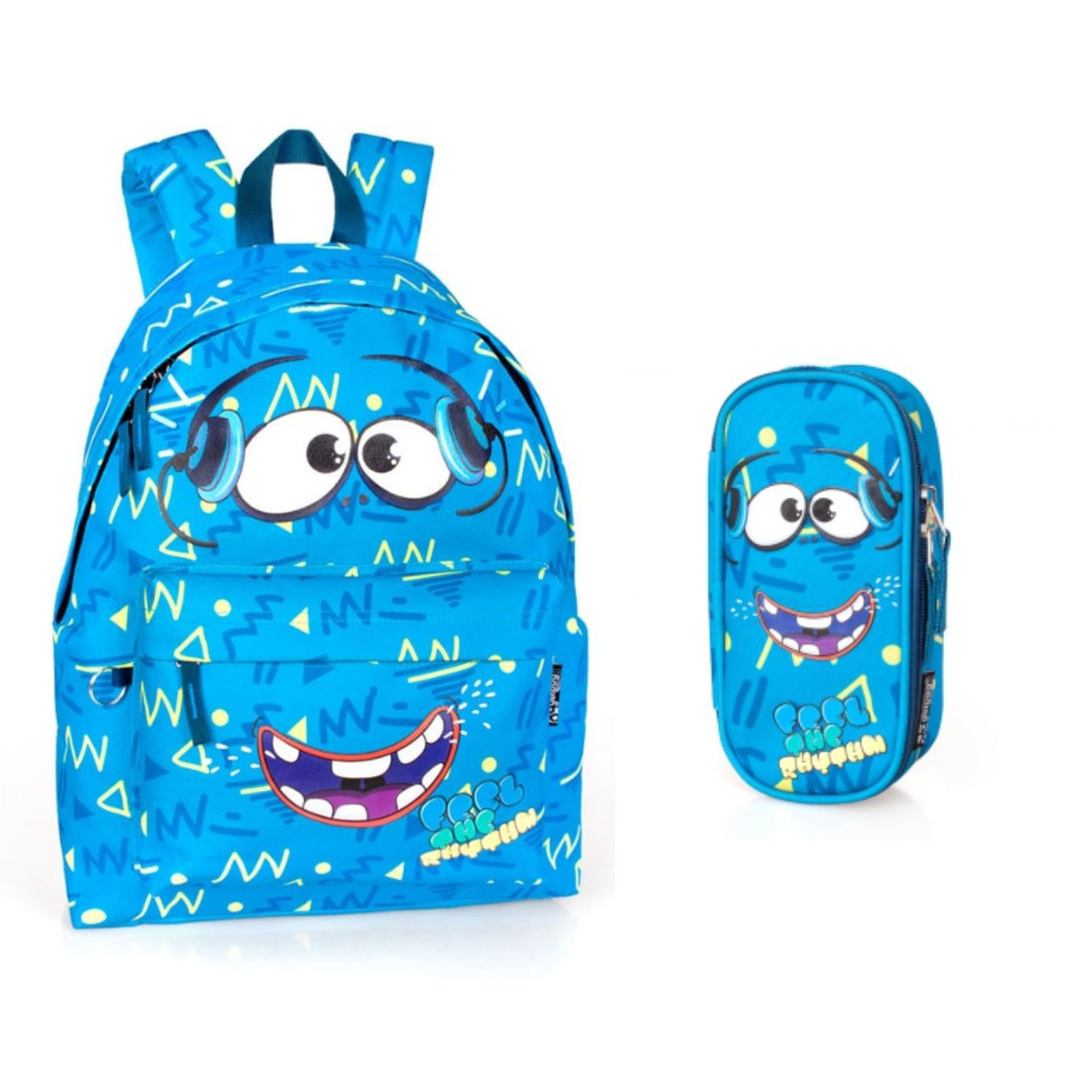 Set scoala Eastwick Feel the Rhythm - Ghiozdan + Penar etui rotund + 20 caiete herlitz A5 48 file