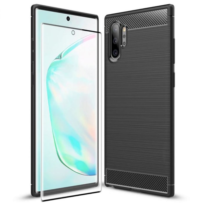 Силиконов гръб FENiX® Carbon за Samsung Note 10 Plus, Черен