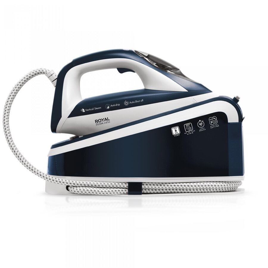 Statie de calcat Albatros Royal Steam Care Blue, 3000 W, 8 bar, 1.5 l, Alb/Albastru