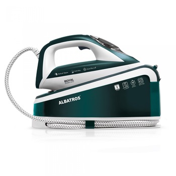 Statie de calcat Albatros Royal Steam Care Green, 3000 W, 8 bar, 1.5 l, Alb/Verde Statie de calcat Albatros Royal Steam Care Green, 3000 W, 8 bar, 1.5 l, Alb/Verde