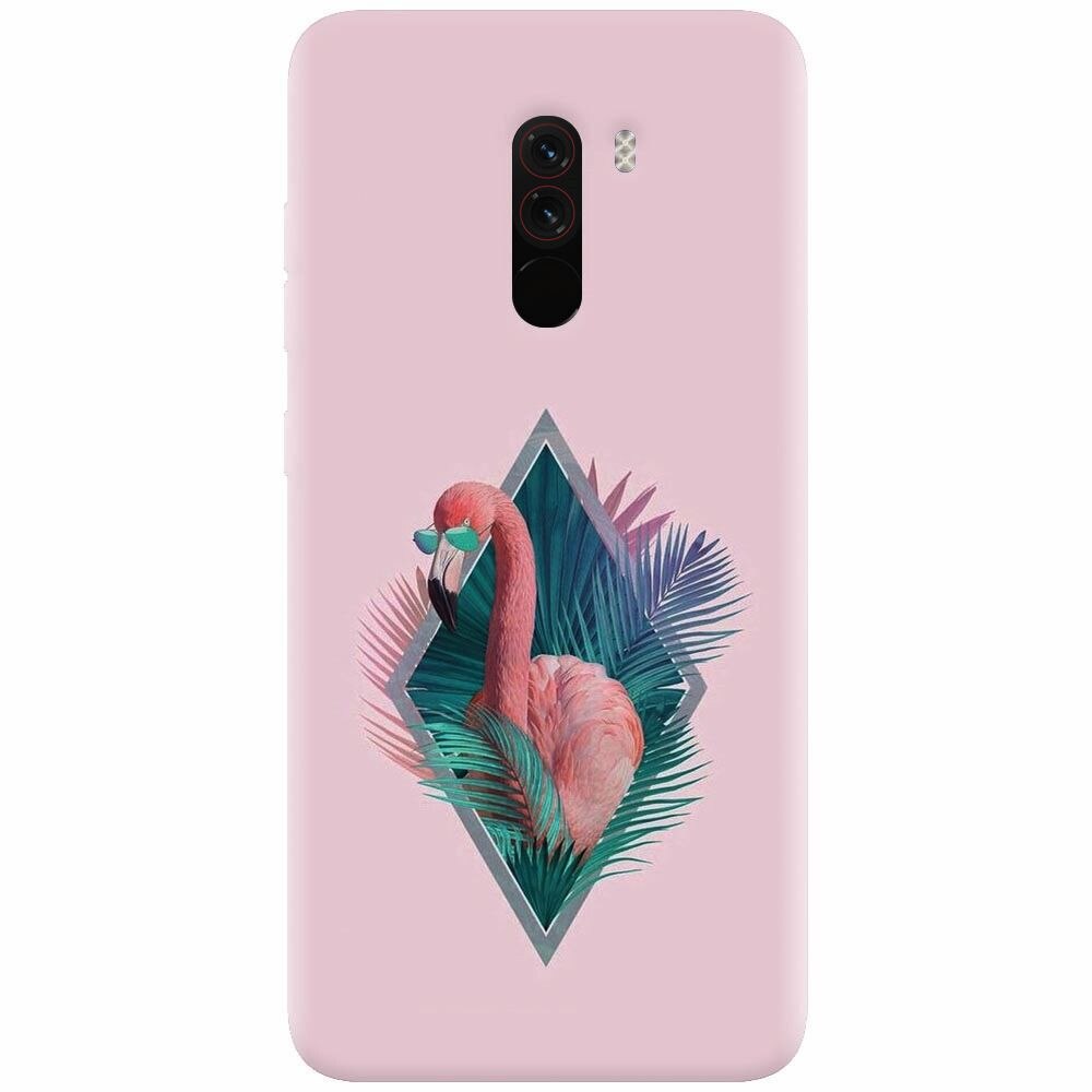 Husa silicon pentru Xiaomi Pocophone F1, Flamingo With Sunglass