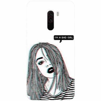 Husa silicon pentru Xiaomi Pocophone F1, Im A Bad Girl Husa silicon pentru Xiaomi Pocophone F1, Im A Bad Girl