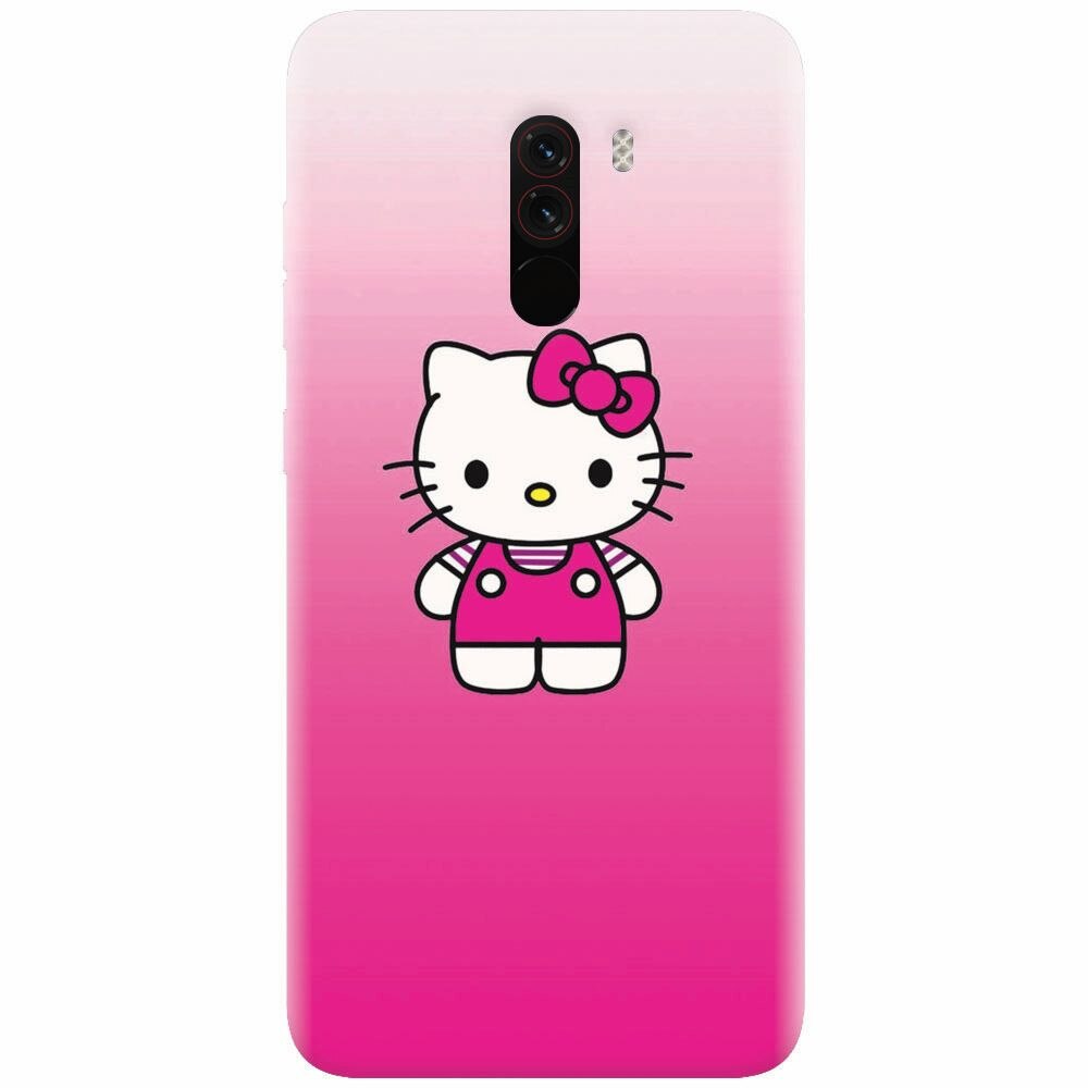 Husa silicon pentru Xiaomi Pocophone F1, Cute Pink Catty