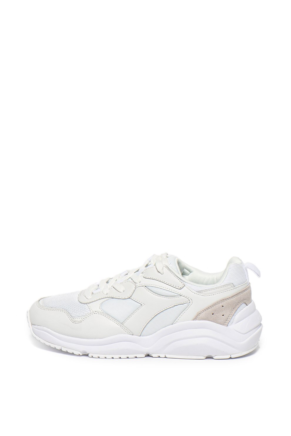 Diadora, Pantofi sport unisex de piele cu insertii de plasa Whizz Run