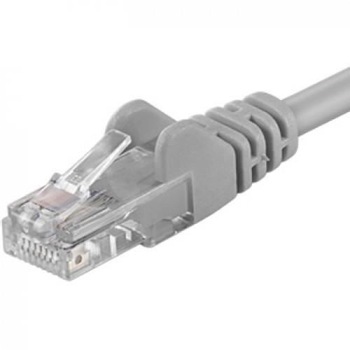 Patchcord UTP RJ45-RJ45 Categoria 6, 0.1m, gri, cupru integral, 26AWG Patchcord UTP RJ45-RJ45 Categoria 6, 0.1m, gri, cupru integral, 26AWG