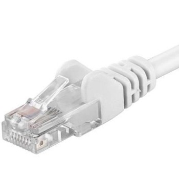 Patchcord UTP RJ45-RJ45 Categoria 6, 0.5m, alb, cupru integral, 26AWG Patchcord UTP RJ45-RJ45 Categoria 6, 0.5m, alb, cupru integral, 26AWG