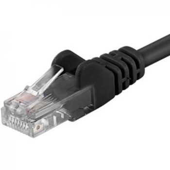 Patchcord UTP RJ45-RJ45 Cat.5e 0.5m, negru, cupru integral, 26AWG Patchcord UTP RJ45-RJ45 Cat.5e 0.5m, negru, cupru integral, 26AWG