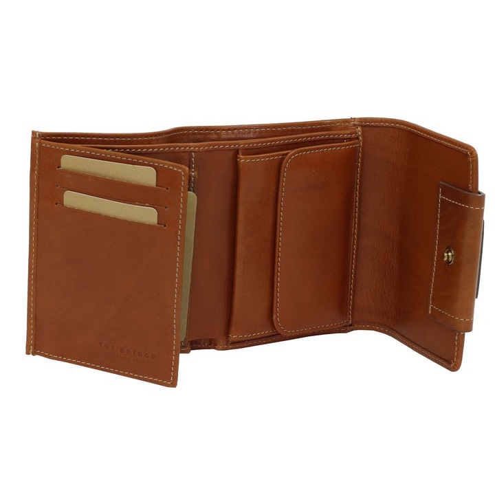 Portofel de dama The Bridge din piele naturala 0175004N tabac