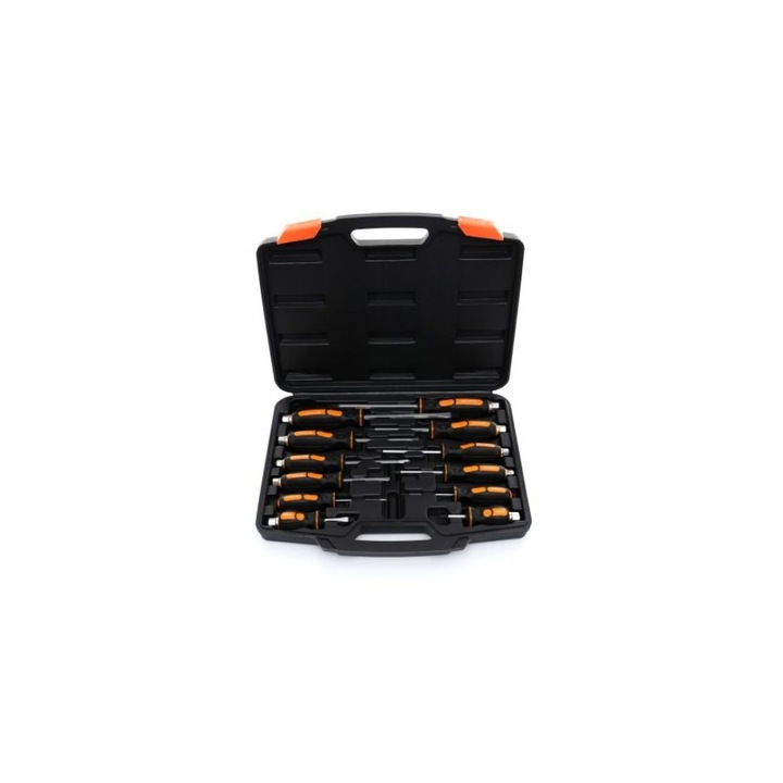 Комплект механични отвертки Kraft&Dele, с прав връх и кръст, 12 броя