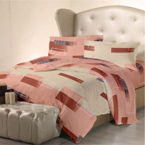 Lenjerie de pat Minimal Krem 180x215 / 50x70, bumbac 100%, pentru pat 2 persoane, 4 piese