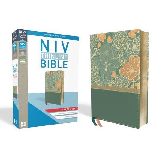 NIV, Thinline Bible, Large Print, Imitation Leather, Blue, Red Letter Edition, Zondervan (Author)