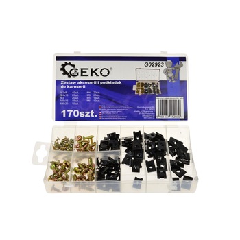 Set accesorii pentru caroserie, 170 buc. GEKO G02923 Set accesorii pentru caroserie, 170 buc. GEKO G02923