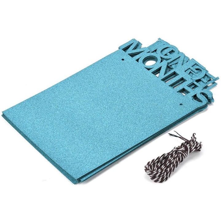 Ghirlanda pentru fotografii - primele 12 luni bleu