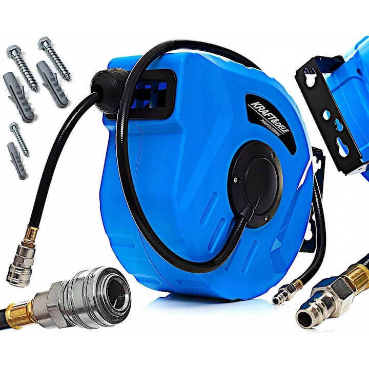 Furtun aer compresor 30m cu bobina rola automata tambur (KD1462)