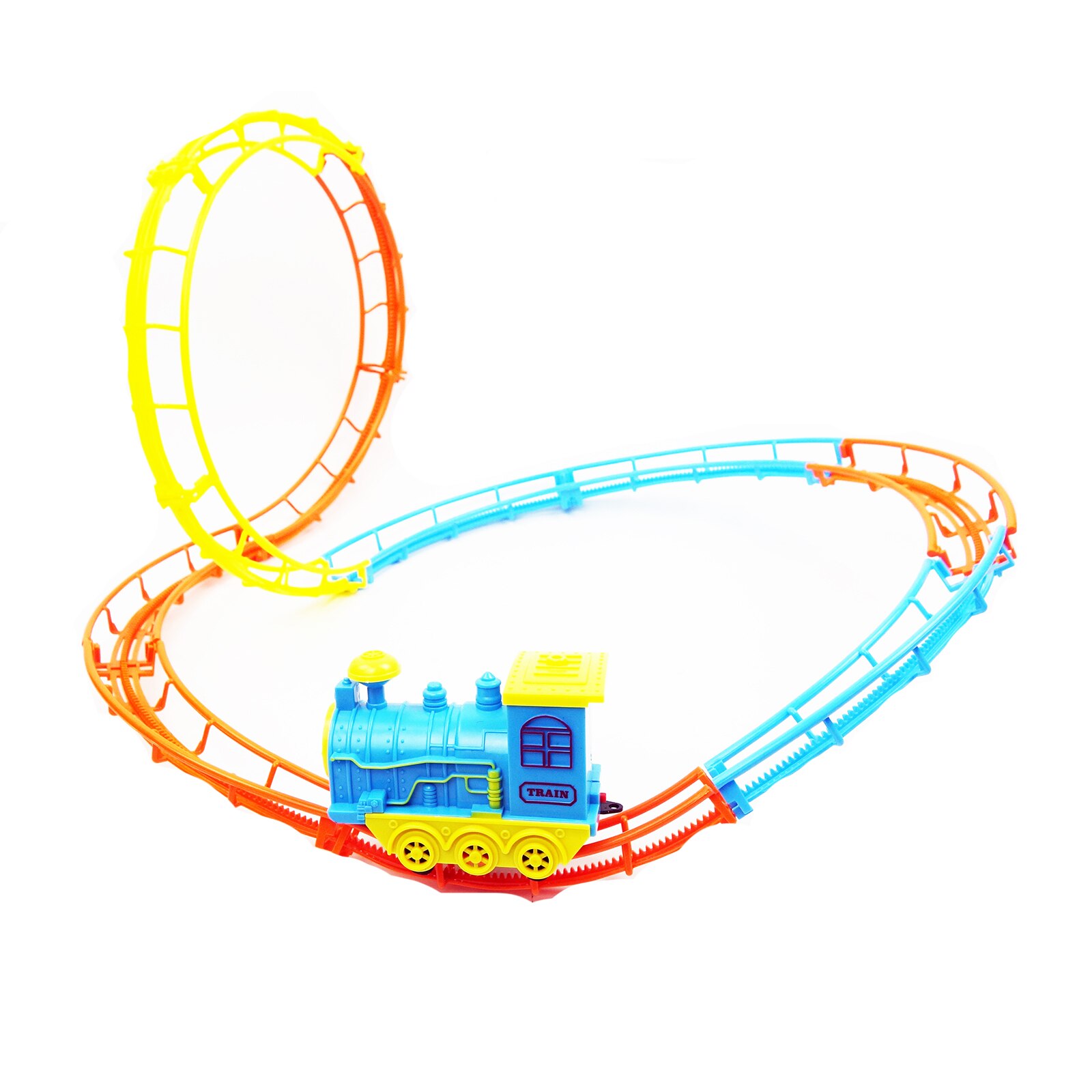 Locomotiva cu sine configurabile, multicolor, 13 cm