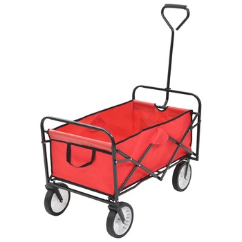 Carucior manual pliabil de depozitare, vidaXL, Otel, 92 x 52 x 118 cm, Rosu Carucior manual pliabil de depozitare, vidaXL, Otel, 92 x 52 x 118 cm, Rosu