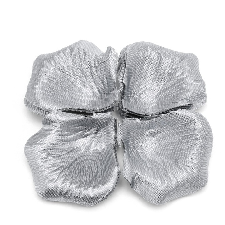 Petale trandafiri artificiale 100 bucati, Argintiu