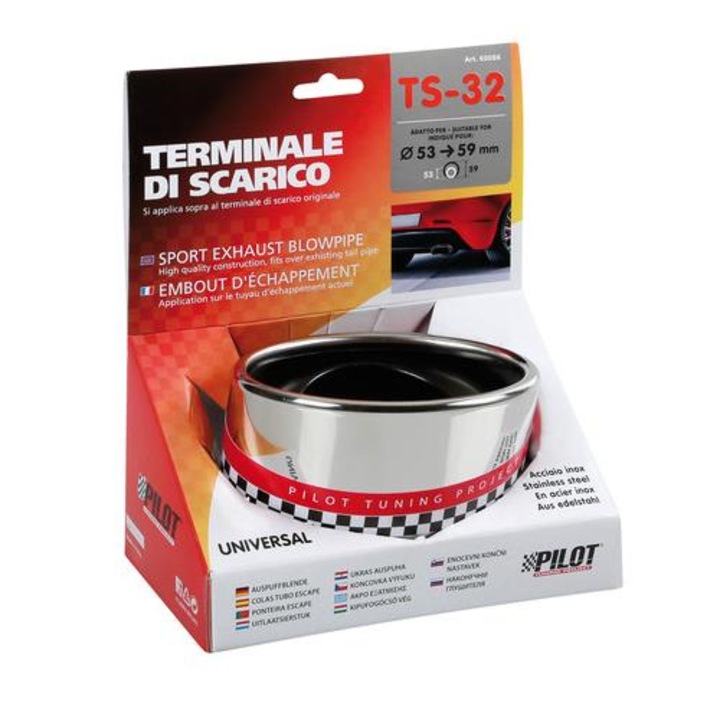 Lampa kipufogóvég 90x116x85mm (Ø 53-59mm) TS-32