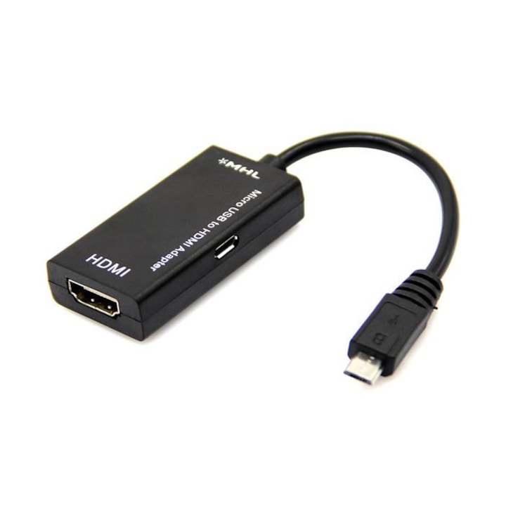 Кабел за свързване смартфон/телефон към телевизор MHL HDMI(ж)/MICRO USB(м) 0,15m