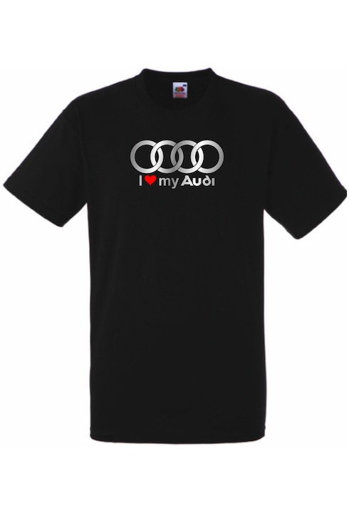 I Love My Audi Rövid ujjú póló Férfiaknak, Fekete, S-es méret