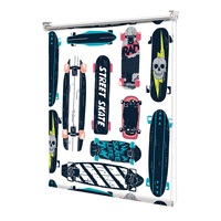 Rolete Art Shade Multicolore tip Jaluzele cu Rulou si sistem inclus Patterns Skateboard-uri Decoratiuni, Latime 180 cm x Inaltime 250 cm