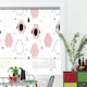 Rolete Art Shade Multicolore tip Jaluzele cu Rulou si sistem inclus Patterns Ursuleti roz cu buline albe Decoratiuni, Latime 250 cm x Inaltime 90 cm