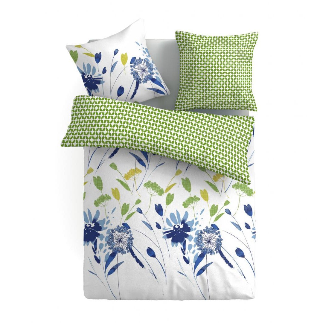 Lenjerie de pat pentru 2 persoane Vanora Home, 4 piese, microfibra, GREEN SPRING