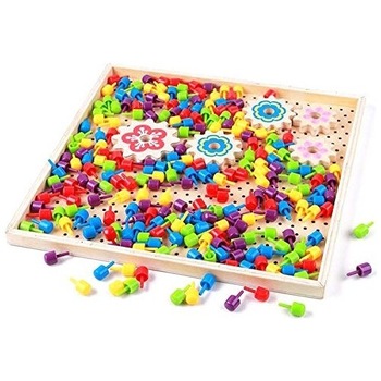 Joc creatie tip mozaic pixel din lemn cu piuneze, multicolor, 257 piese Joc creatie tip mozaic pixel din lemn cu piuneze, multicolor, 257 piese