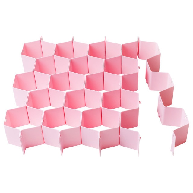 Organizator universal pentru sertar, format din 8 piese detasabile, Roz