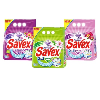 Pachet Detergent automat Savex 20 spalari, 2 kg : Color Brightness + 2in1 Fresh + 2in1 Color Pachet Detergent automat Savex 20 spalari, 2 kg : Color Brightness + 2in1 Fresh + 2in1 Color