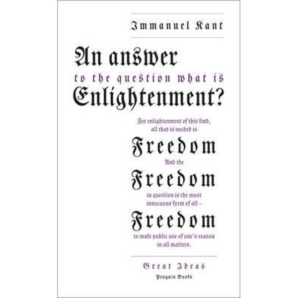 Answer to the Question: 'What is Enlightenment?'