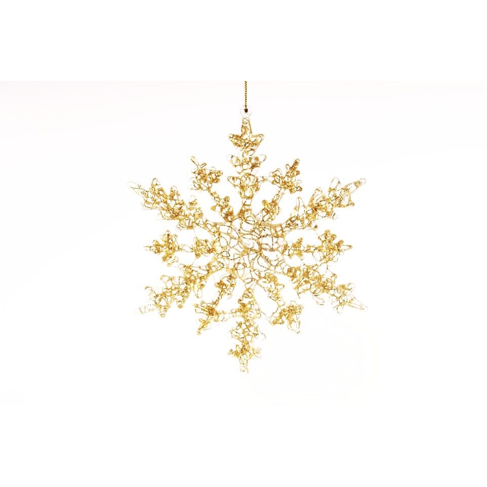 Decoratiune in forma fulg de culoare aurie, Brauns-Heitmann, diametru de 20 cm