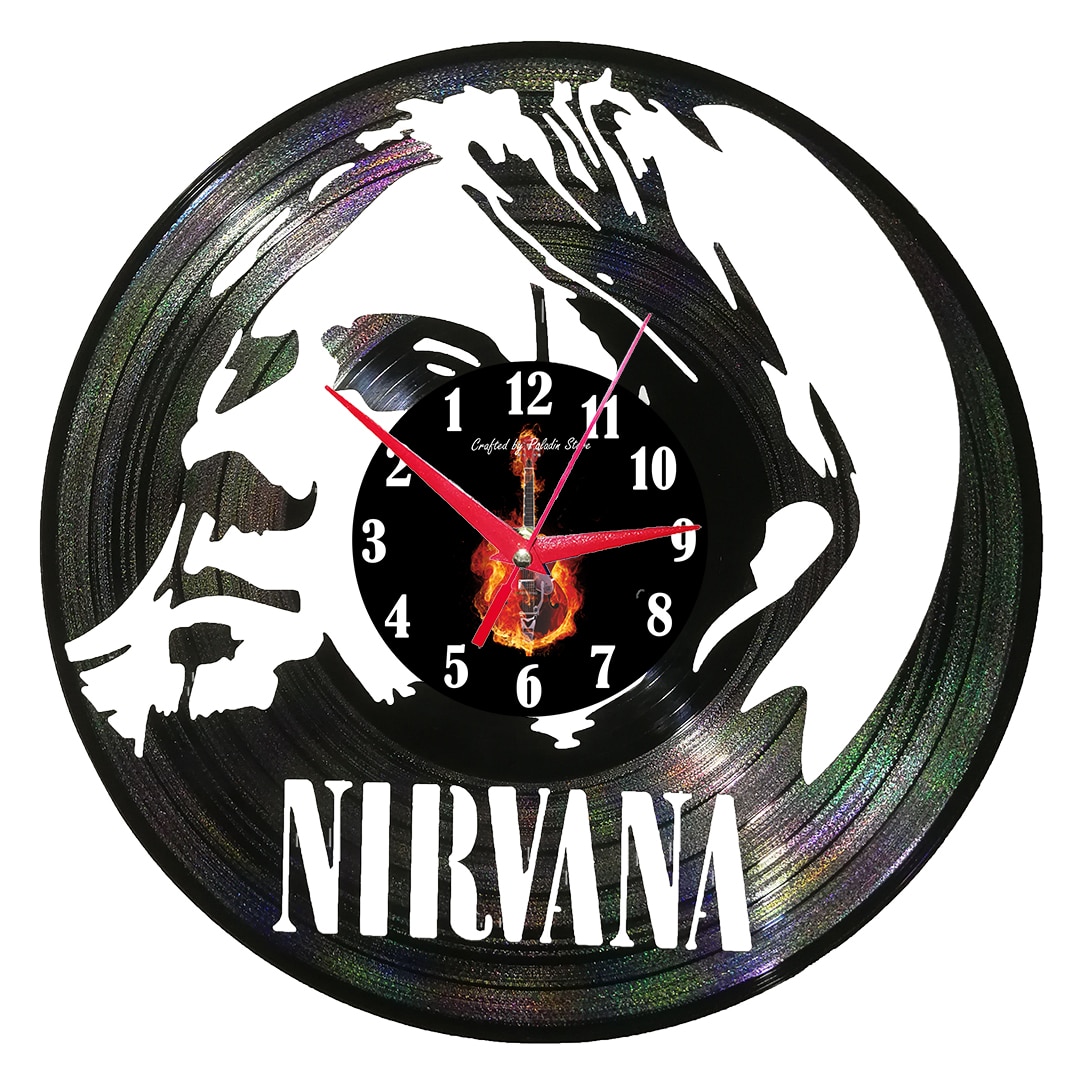 Ceas de perete disc vinil sens invers - Nirvana