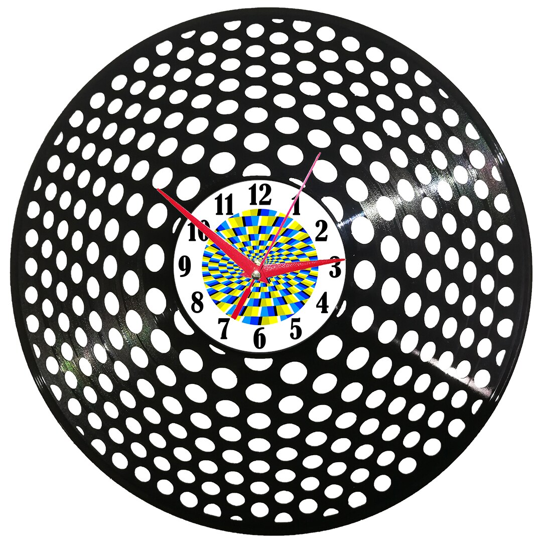 Ceas de perete disc vinil - Geometric 3D