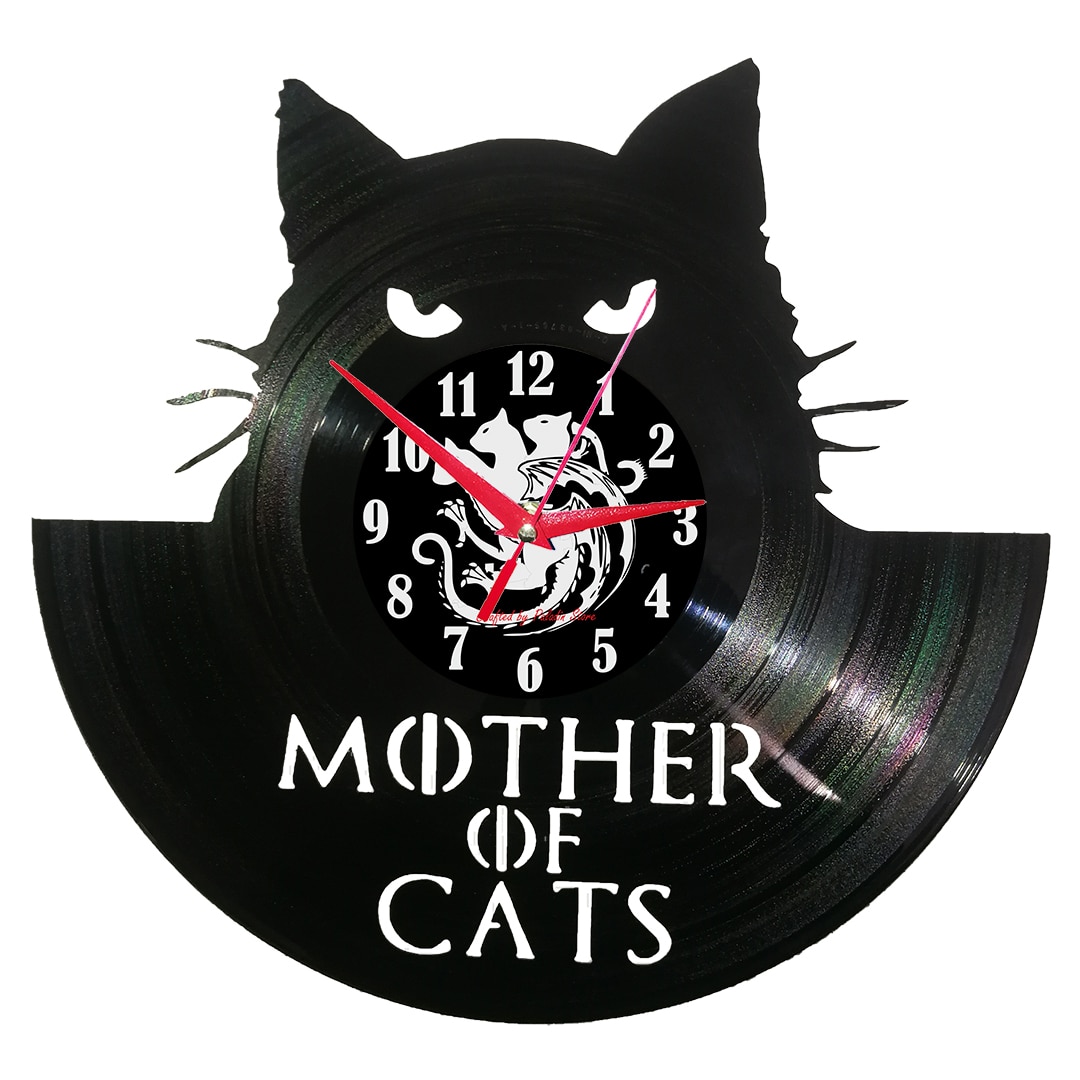 Ceas de perete disc vinil - Mother of Cats
